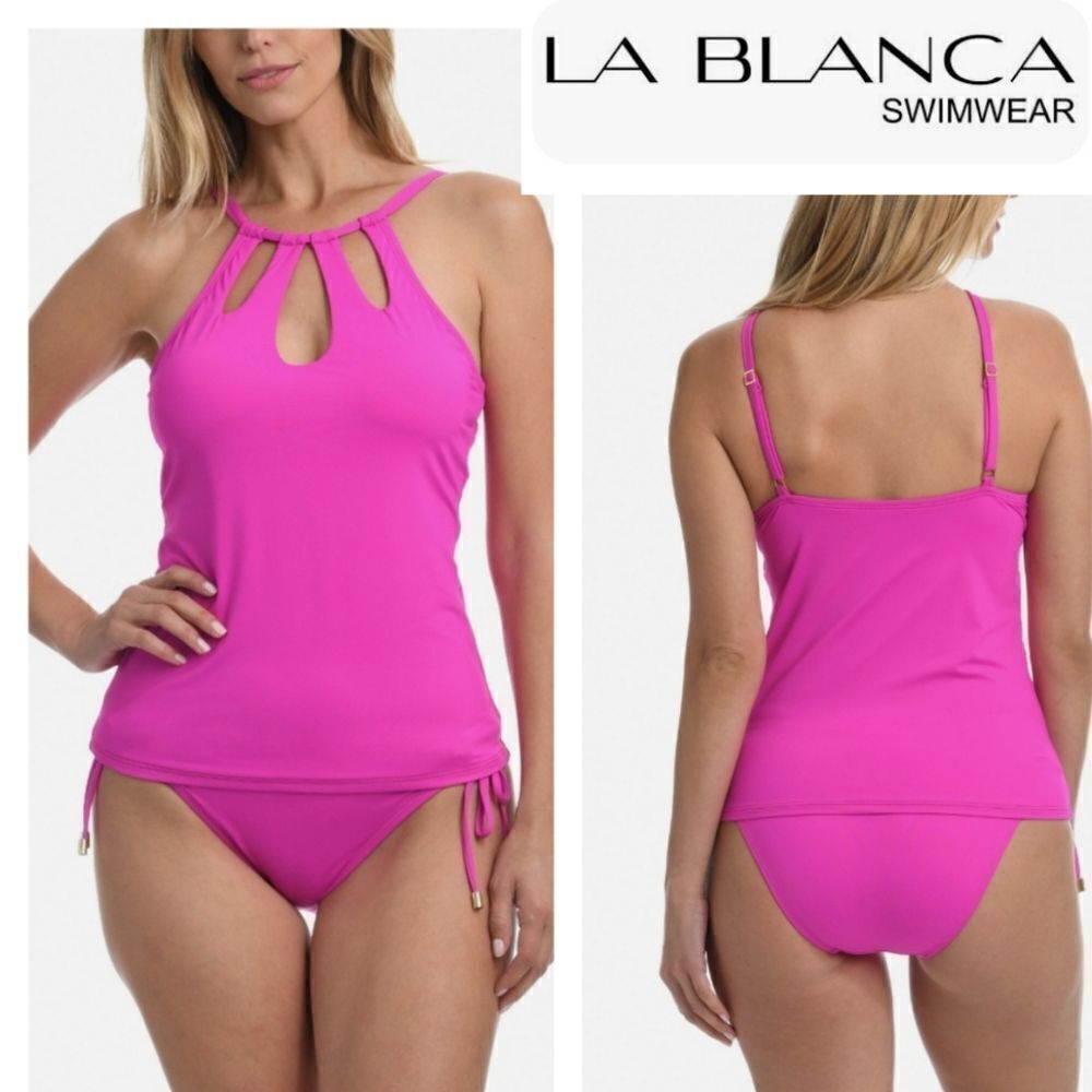 La Blanca Island Goddess Underwire Keyhole Tankini Top - Picture 10 of 16